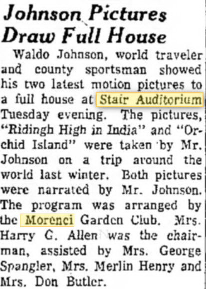 Stair Auditorium - Showing Films In May 1960 (newer photo)